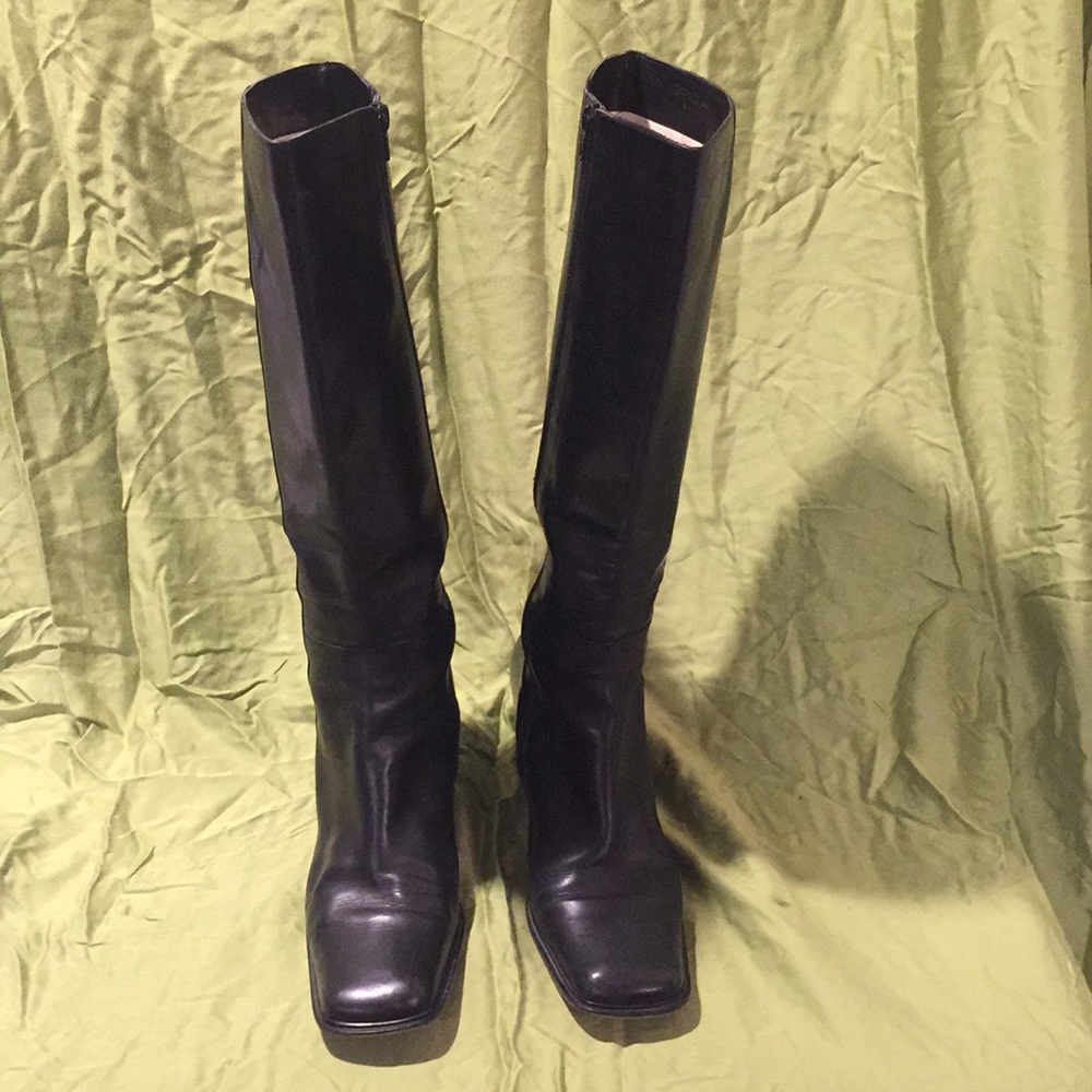 Via Spiga Heel Boot Square Toe Black
